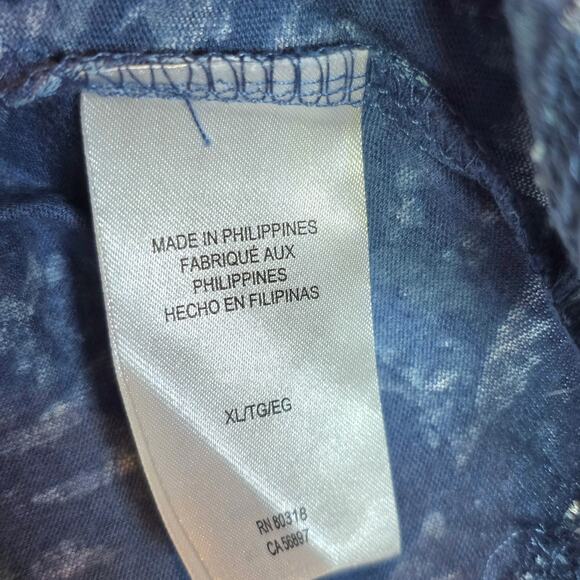 Lucky Brand Flutter Sleeve Floral Tee Womens Sz XL Blue Short Sleeve Scoop Neck - Picture 15 of 15